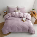 ECOCOTT Light Purple Duvet Cover King Size - Soft 100% Washed Cotton