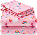 Kids Full Sheet Set Unicorn - Soft 4-Piece Microfiber Bedding