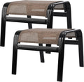 Patio Ottoman Outdoor Footstools 2 Pack Brown - Sturdy, Stackable