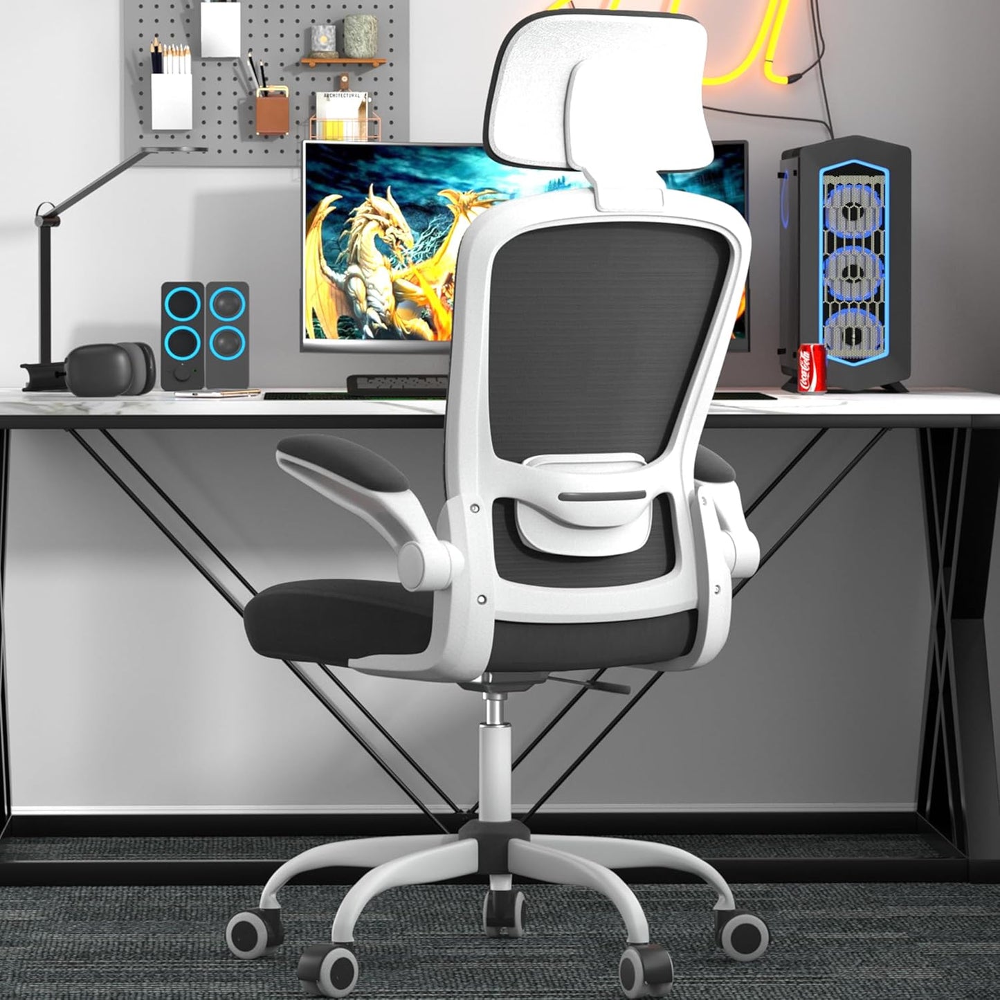 Ergonomic Office Chair with Adjustable Lumbar Support & Headrest