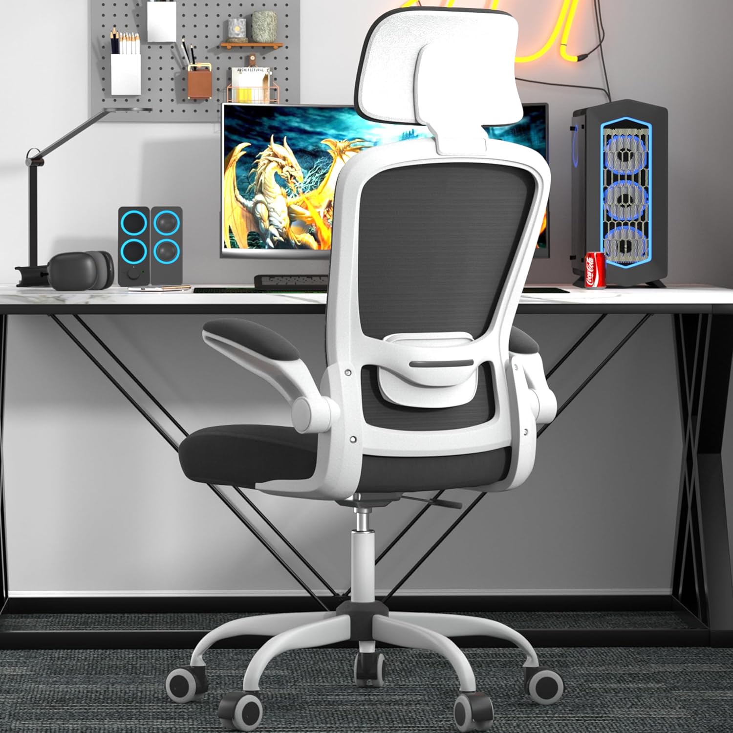 Ergonomic Office Chair with Adjustable Lumbar Support & Headrest