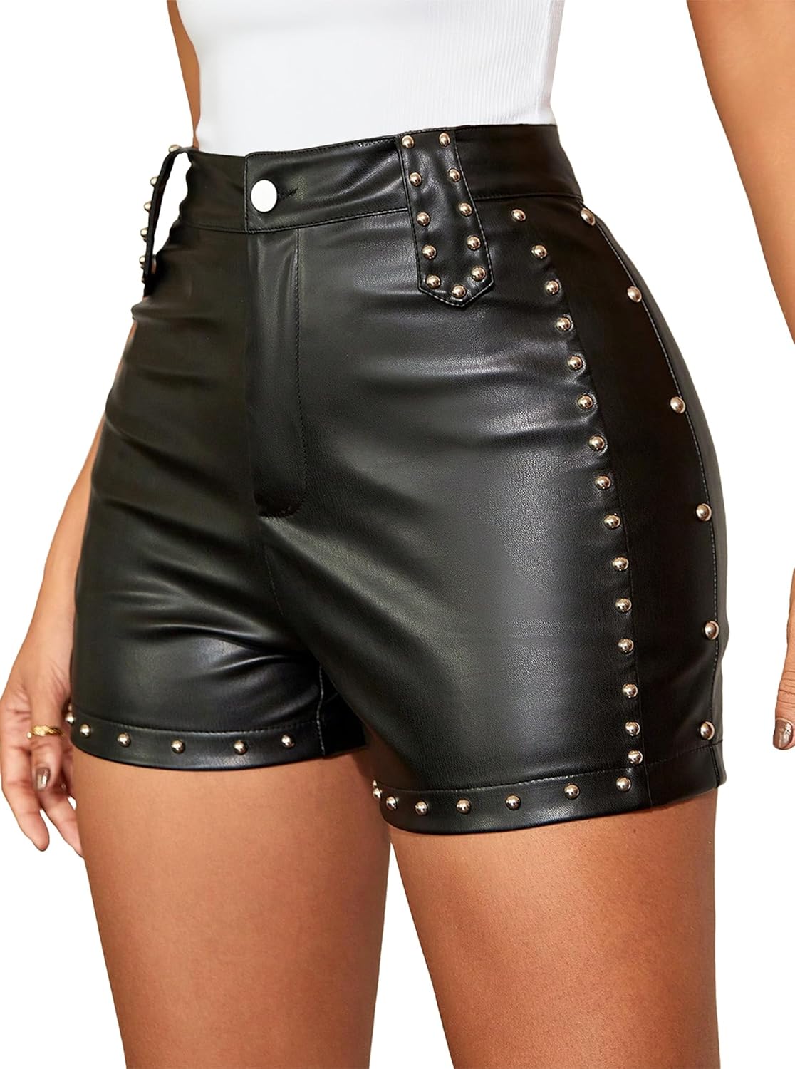 Faux Leather High Waist Summer Shorts for Women - Sexy Style