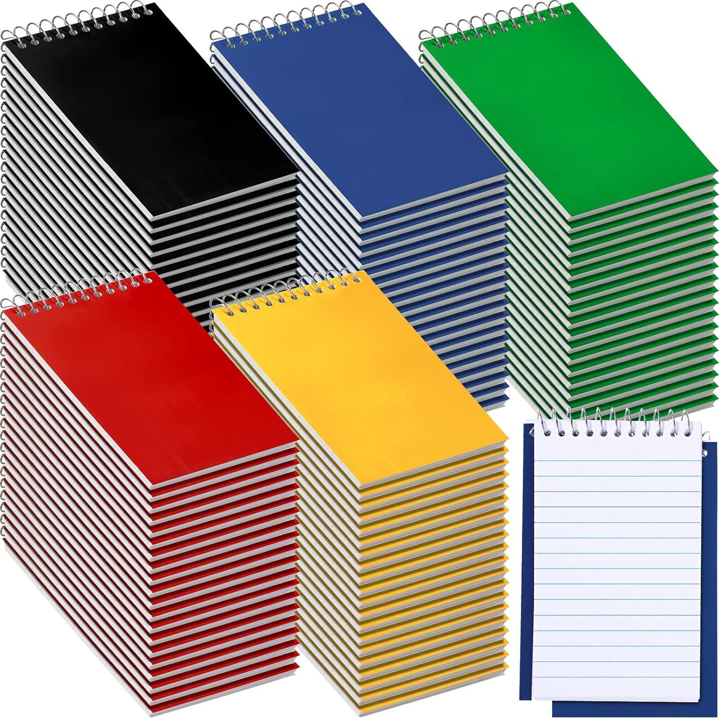 100 Pieces Spiral Memo Pads Bulk for School Office Home Use