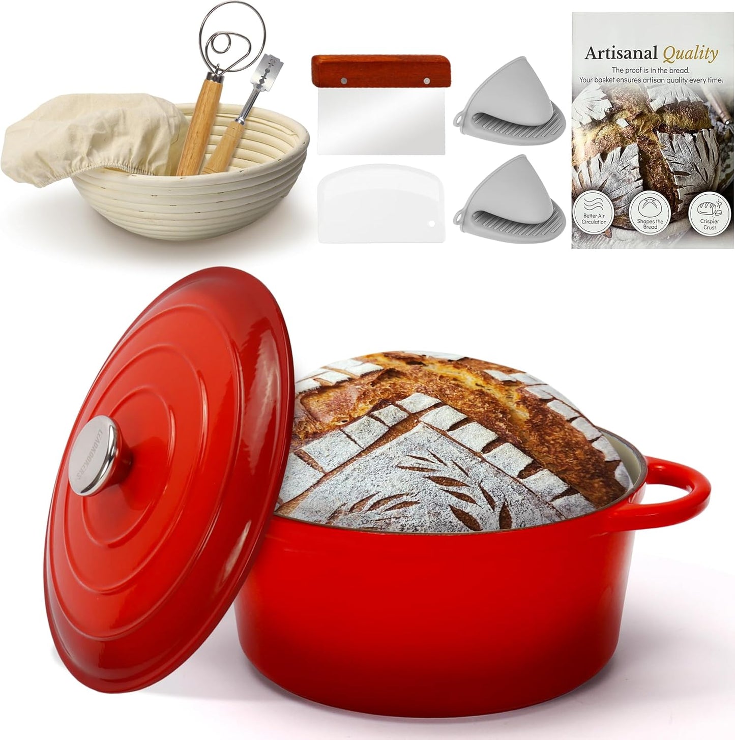 5QT Enameled Cast Iron Bread Oven for Perfect Baking