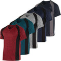 Mens V-Neck Dry-Fit Moisture Wicking Active Performance T-Shirt 5 Pack