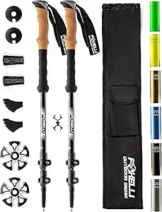 Foxelli Trekking Poles Lightweight Hiking Sticks for All Terrain
