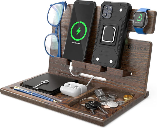 BarvA Two Phone Docking Station for Night Stand Organization
