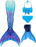 Mermaid Tails for Girls Swimming Monofin Set - Bikini Pack