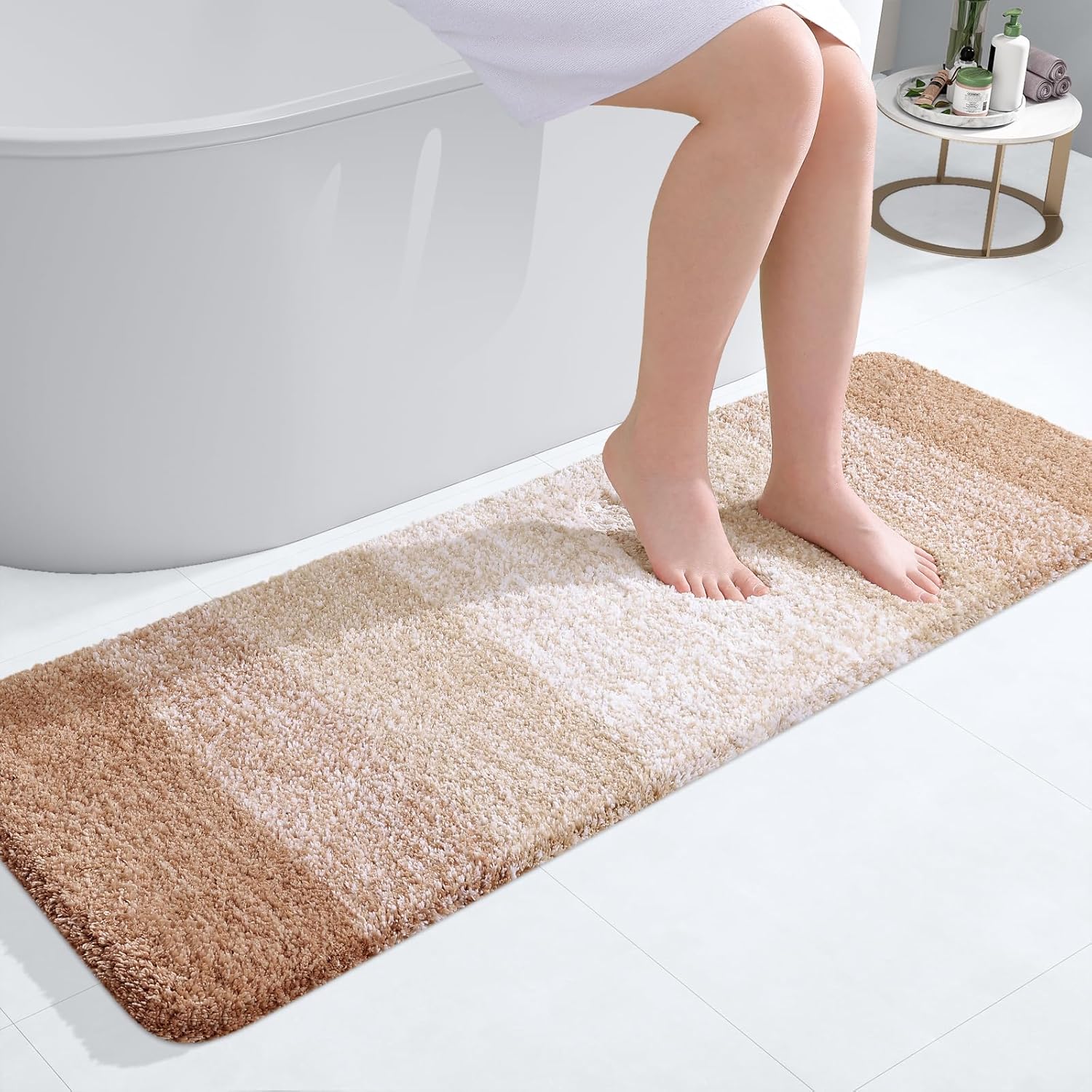 OLANLY Bathroom Runner Rugs 47x17 for Soft Absorbent Comfort