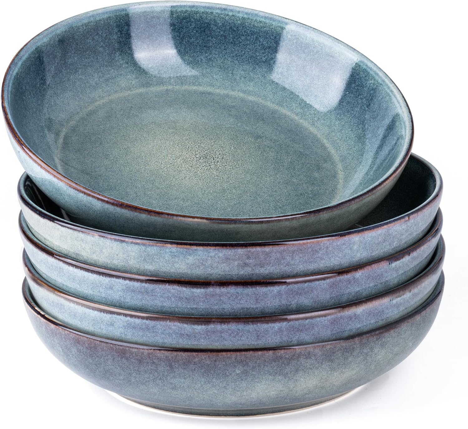 AmorArc 8.5ft' Large Ceramic Pasta Bowls Set for Kitchen Use