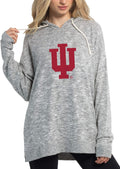 chicka-d NCAA womens Cozy Fleece Tunic Hoodie - Heathered Gray