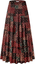 Women's Maxi Skirt with Pockets High Waisted Casual A-Line Pleated