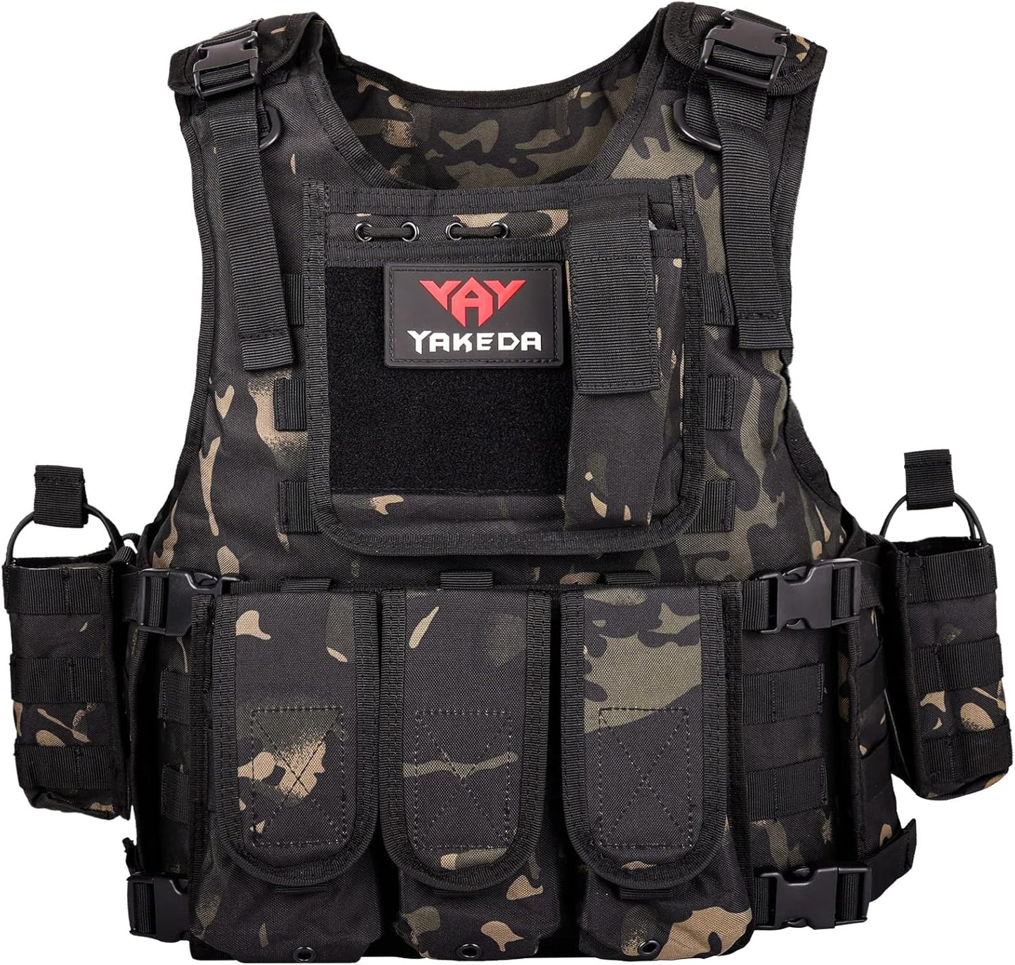YAKEDA Outdoor Tactical Airsoft Vest for Adjustable Fit Adults