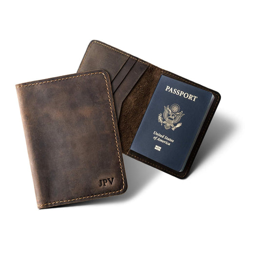 PEGAI Personalized Leather Passport Holder for Travel Lovers