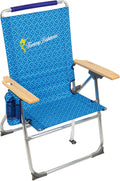 Tommy Bahama Hi-Boy 7-Position Folding Beach Chair with Cup Holder