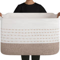 OIAHOMY 108L Extra Large Blanket Basket - Foldable Cotton Storage