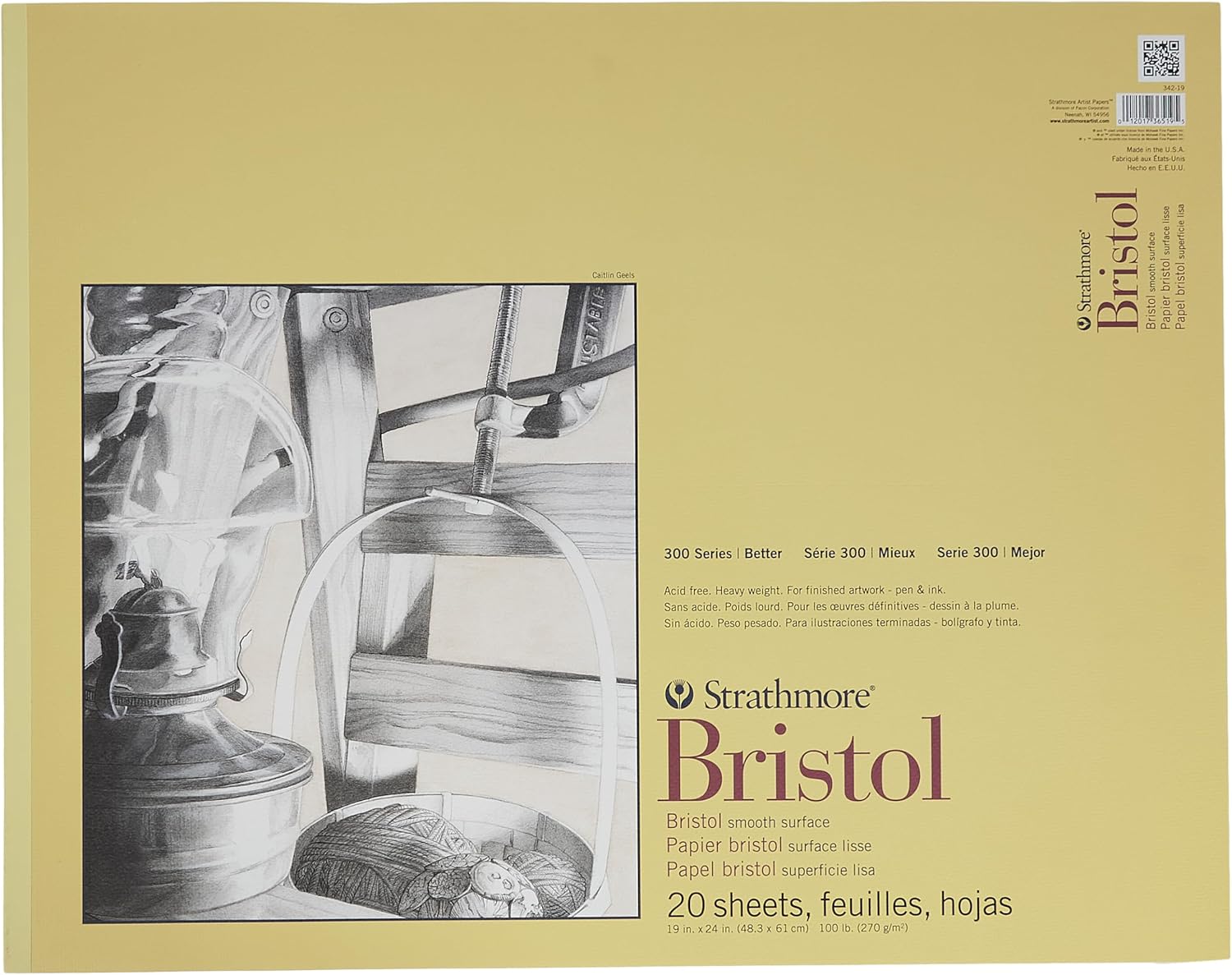 Strathmore 300 Series Bristol Smooth Pad for Artists and Designers