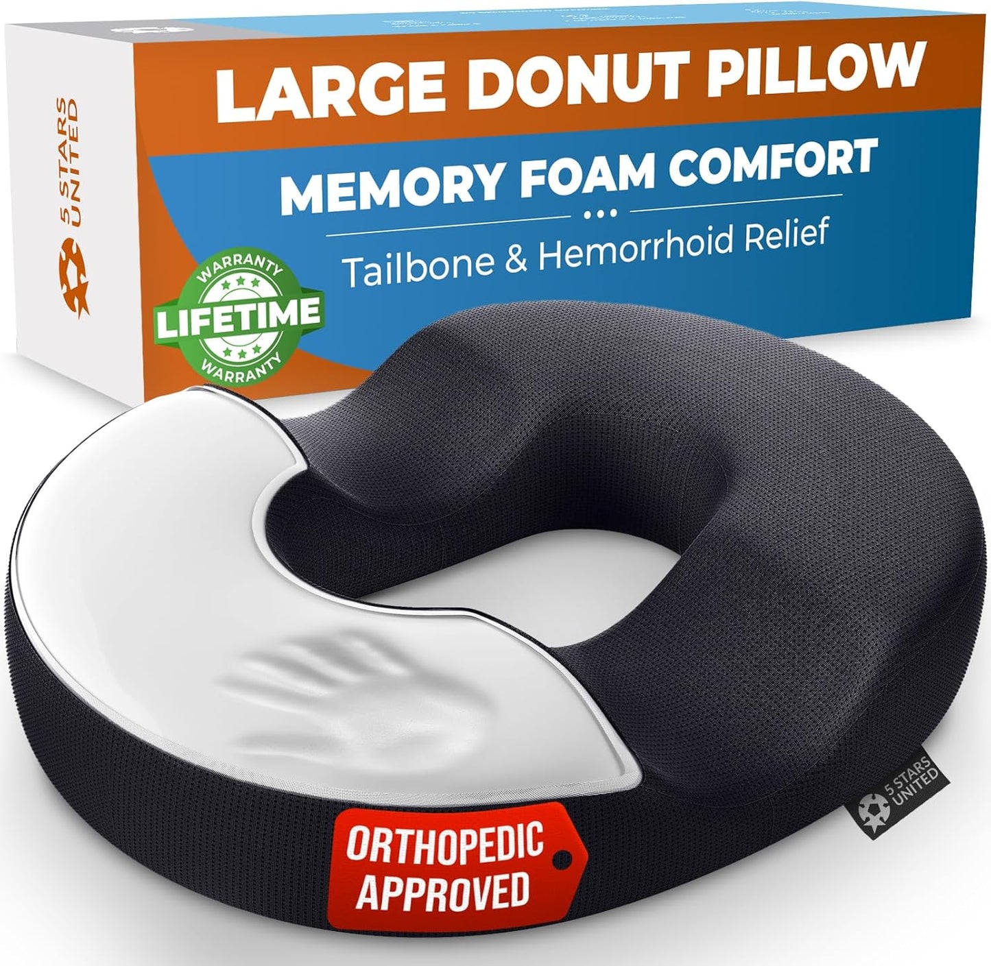 5 STARS UNITED Donut Pillow: Pain Relief Savior
