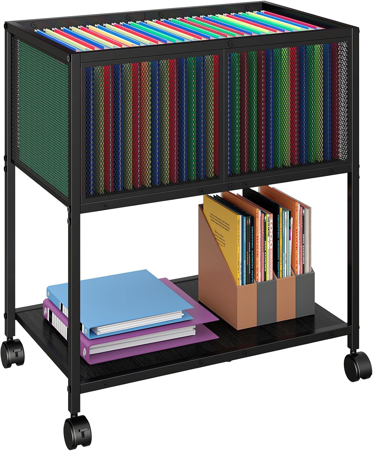 Rolling File Cart Mobile File Cabinet with Wheels for Organizing