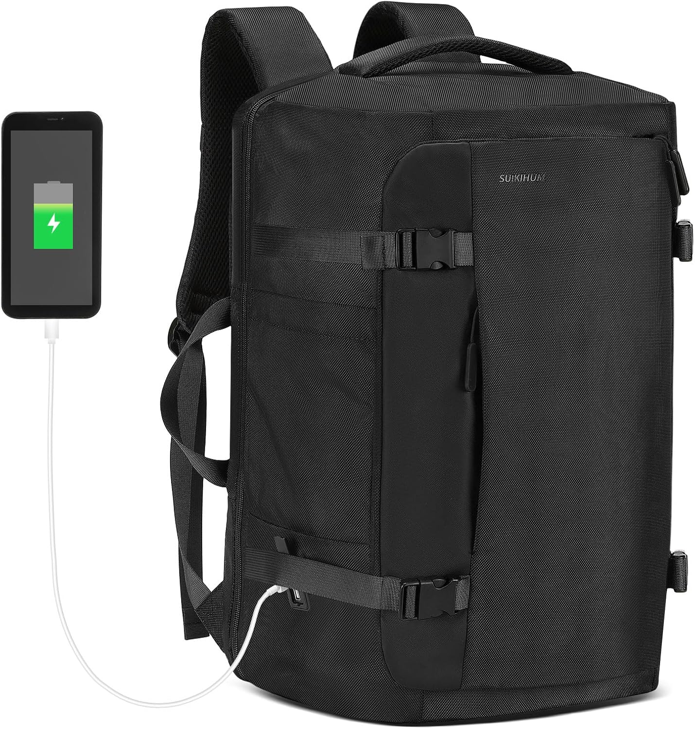 40L Travel Backpack with USB Ports for Men and Women