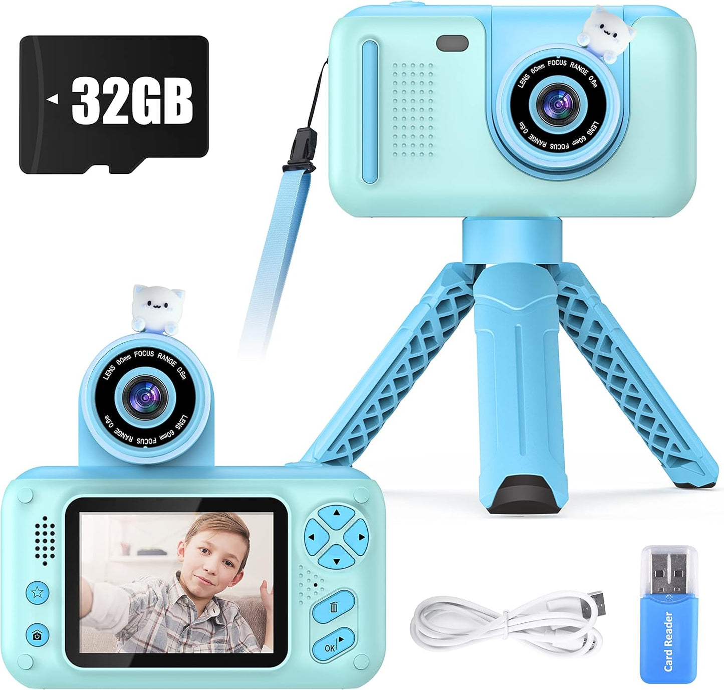 Kids Camera with Flip-up Lens for Selfie & Video Fun