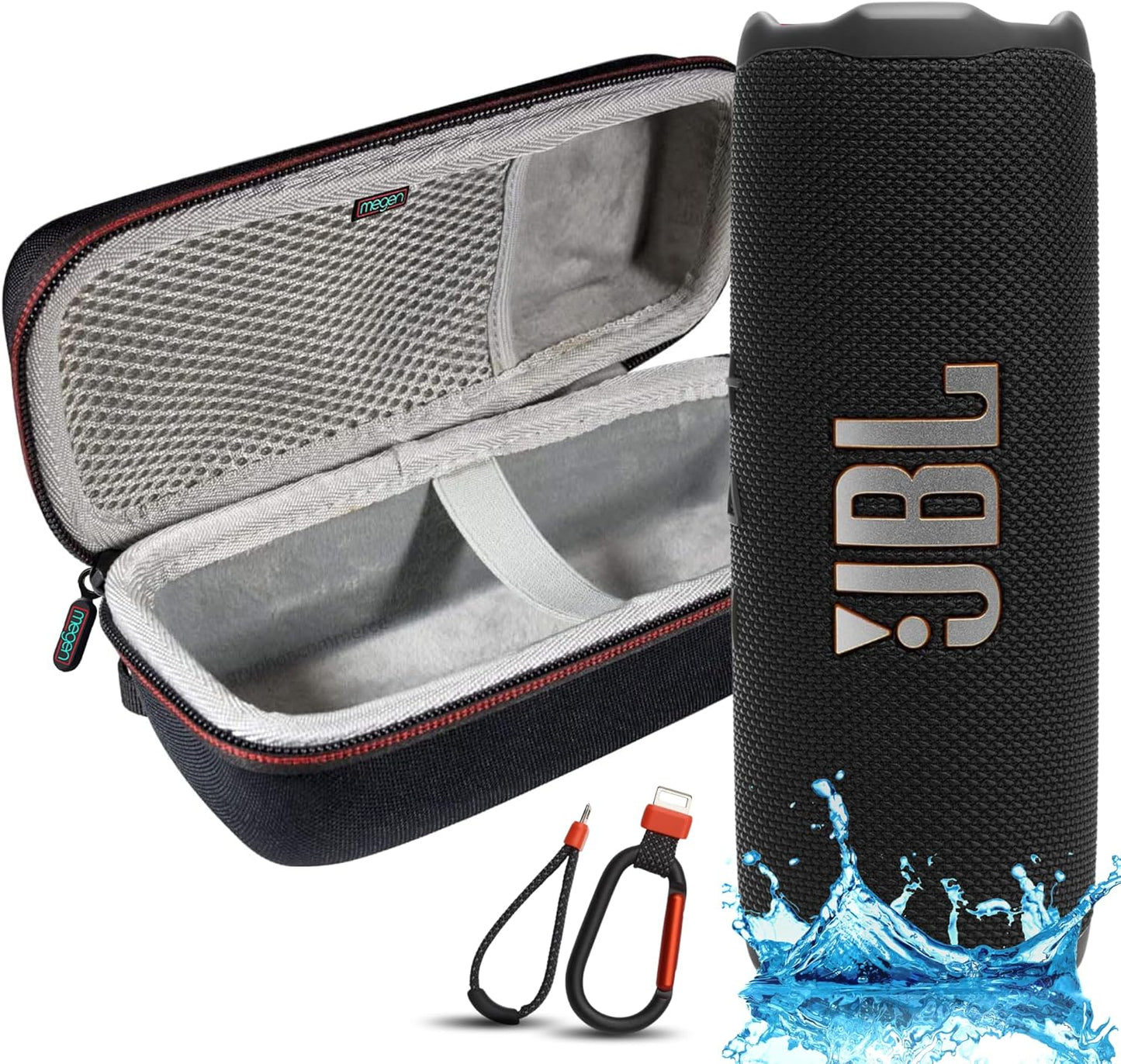 JBL Flip 7 Portable Bluetooth Speaker with Megen Case Protection