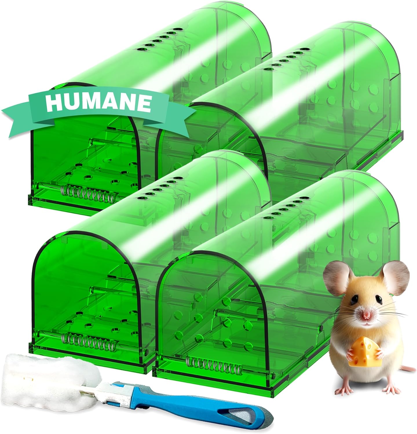 EverField Humane Mouse Trap Set - Pet Safe, Easy Catch!