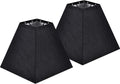 2 Pack Spider Small Square Lampshades 4in x 9in x 8.3in - Black Linen