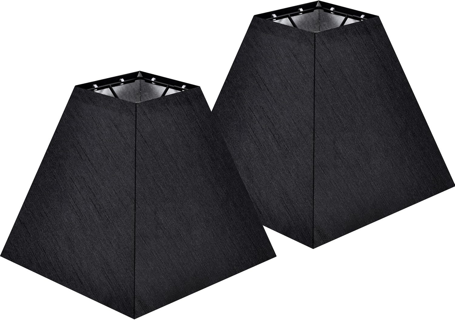 2 Pack Small Black Square Lampshades for Table and Floor Lamps