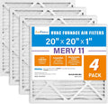 20x20x1 Air Filter 4 Pack MERV 11 Pleated - Improved Home Air