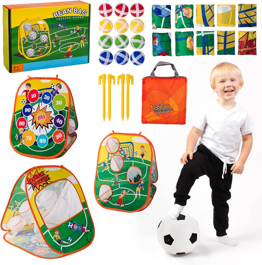 Football Bean Bag Toss Game for Kids, Indoor/Outdoor Fun