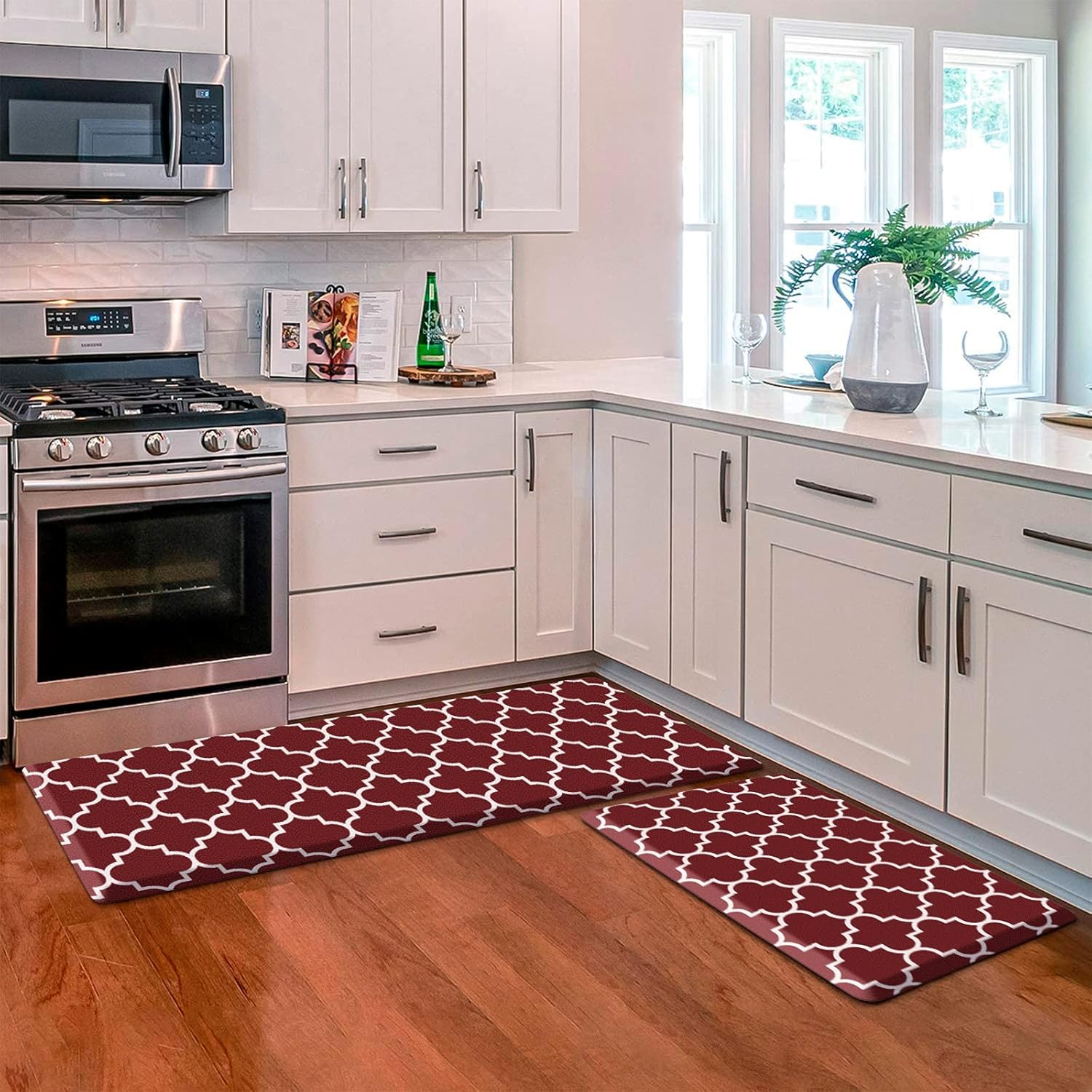 KMAT Kitchen Mat Set - Cushioned Anti-Fatigue Kitchen Rug