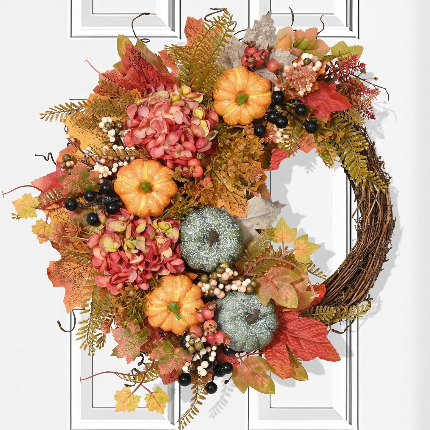 20 Inch Fall Wreaths for Front Door - Rustic Autumn Decor