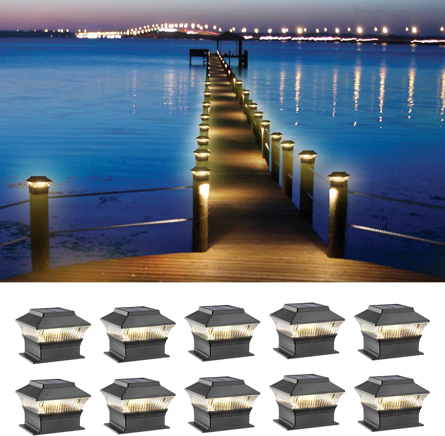 4x4 4x6 Solar Powered Fence Lights for Outdoor Spaces