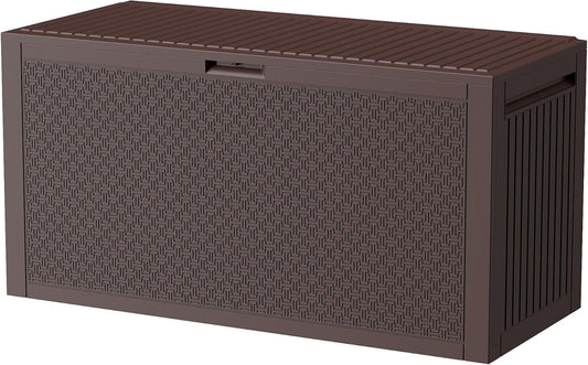 90 Gallon Resin Deck Box for Outdoor Storage and Organization