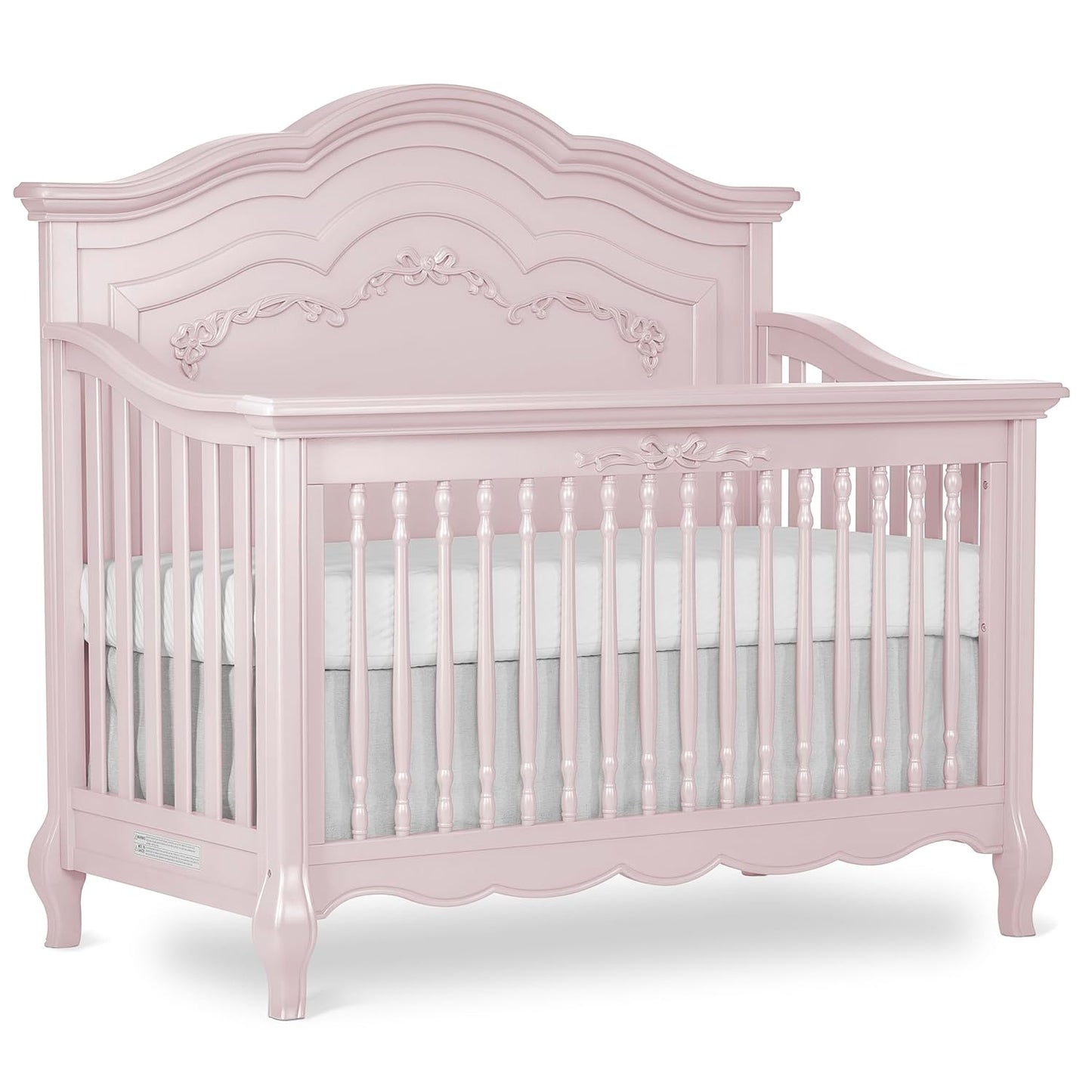 Evolur Aurora 5-in-1 Convertible Baby Crib in Dusty Rose