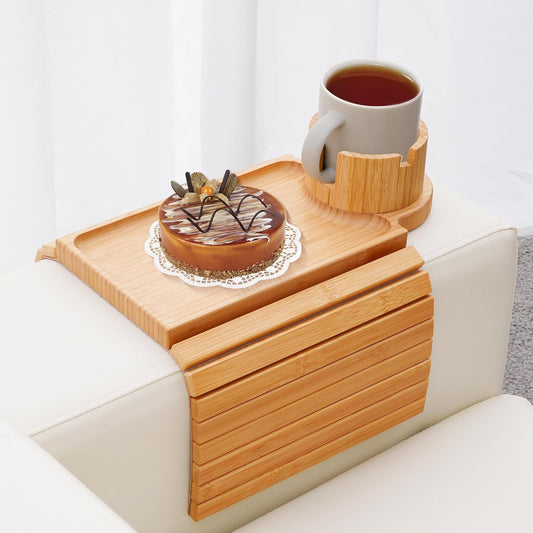 Couch Arm Table Tray with 360 Cup Holder - BAMBOOTRAY