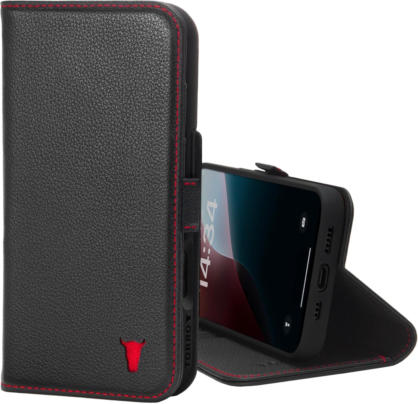 TORRO Premium Leather Case for iPhone 16 Pro with Kickstand