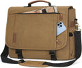 RAINSMORE Messenger Bag for 17 in Laptops - Durable Retro Briefcase