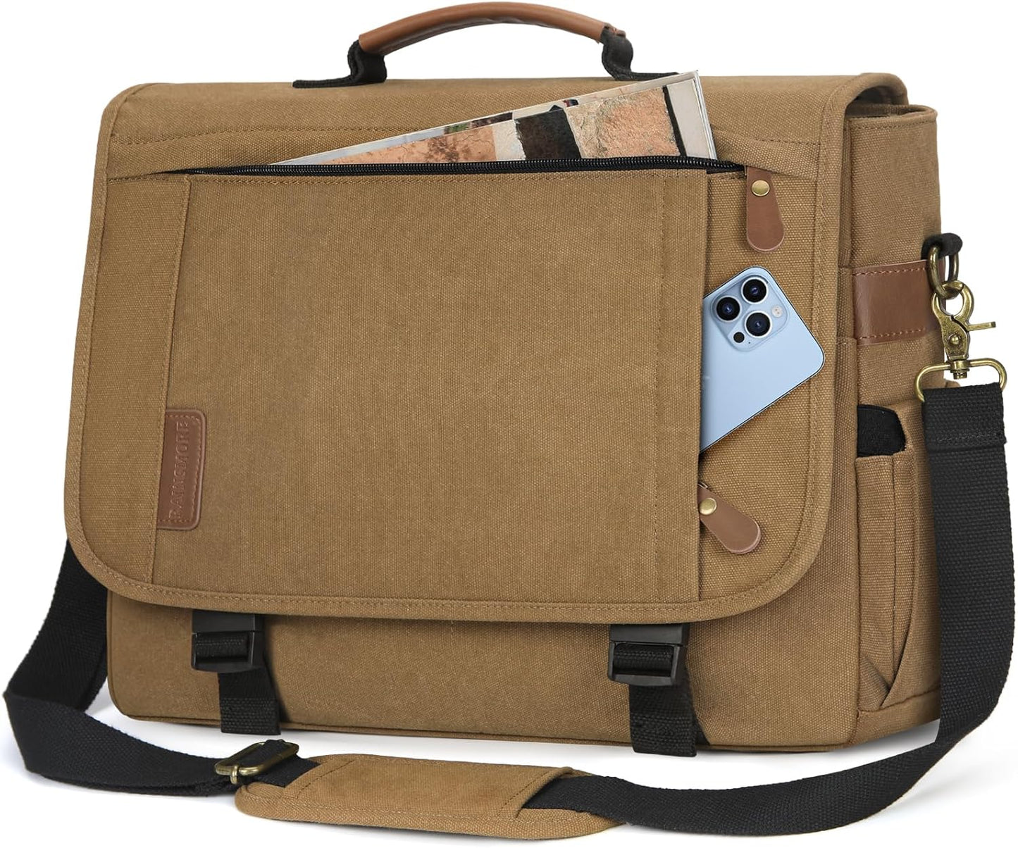 RAINSMORE Messenger Bag for Men - Stylish 17 Inch Laptop Bag