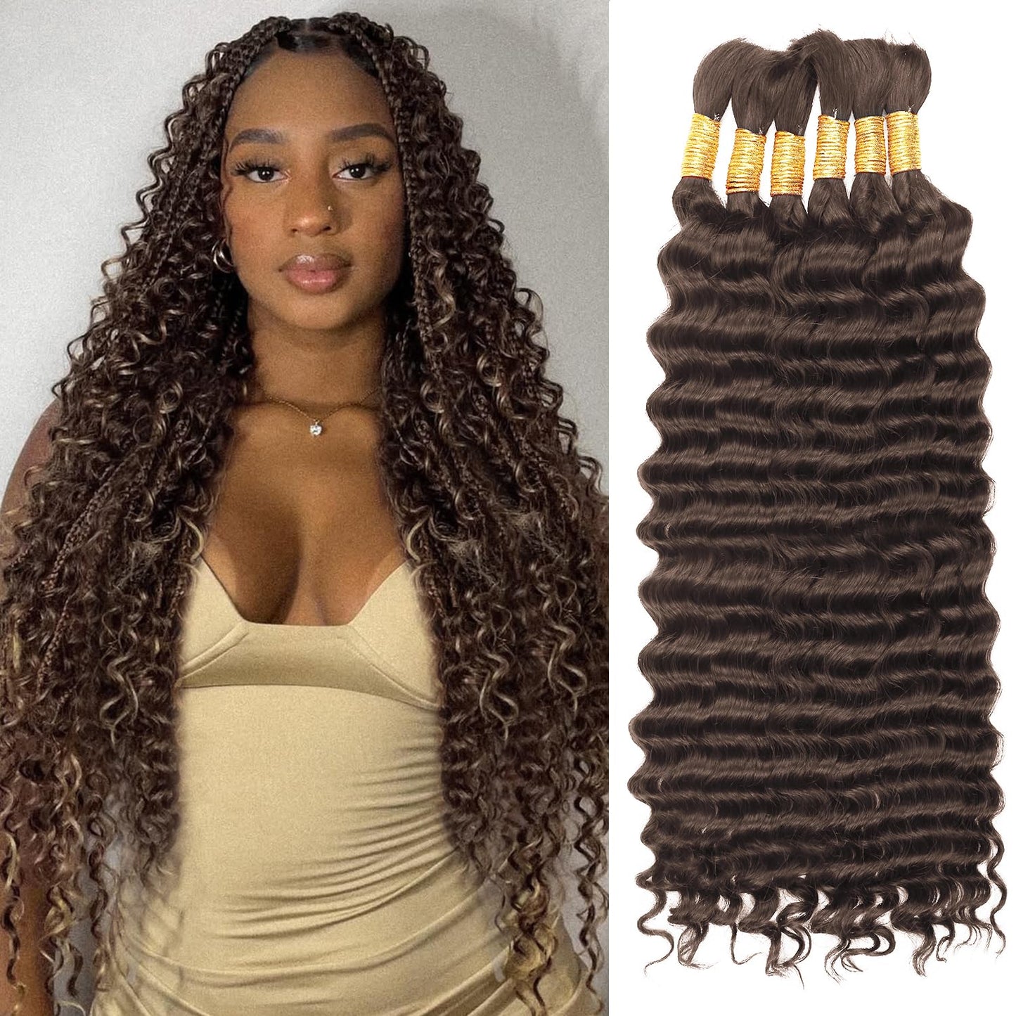 Chocolate Brown Human Braiding Hair for Stunning Boho Styles