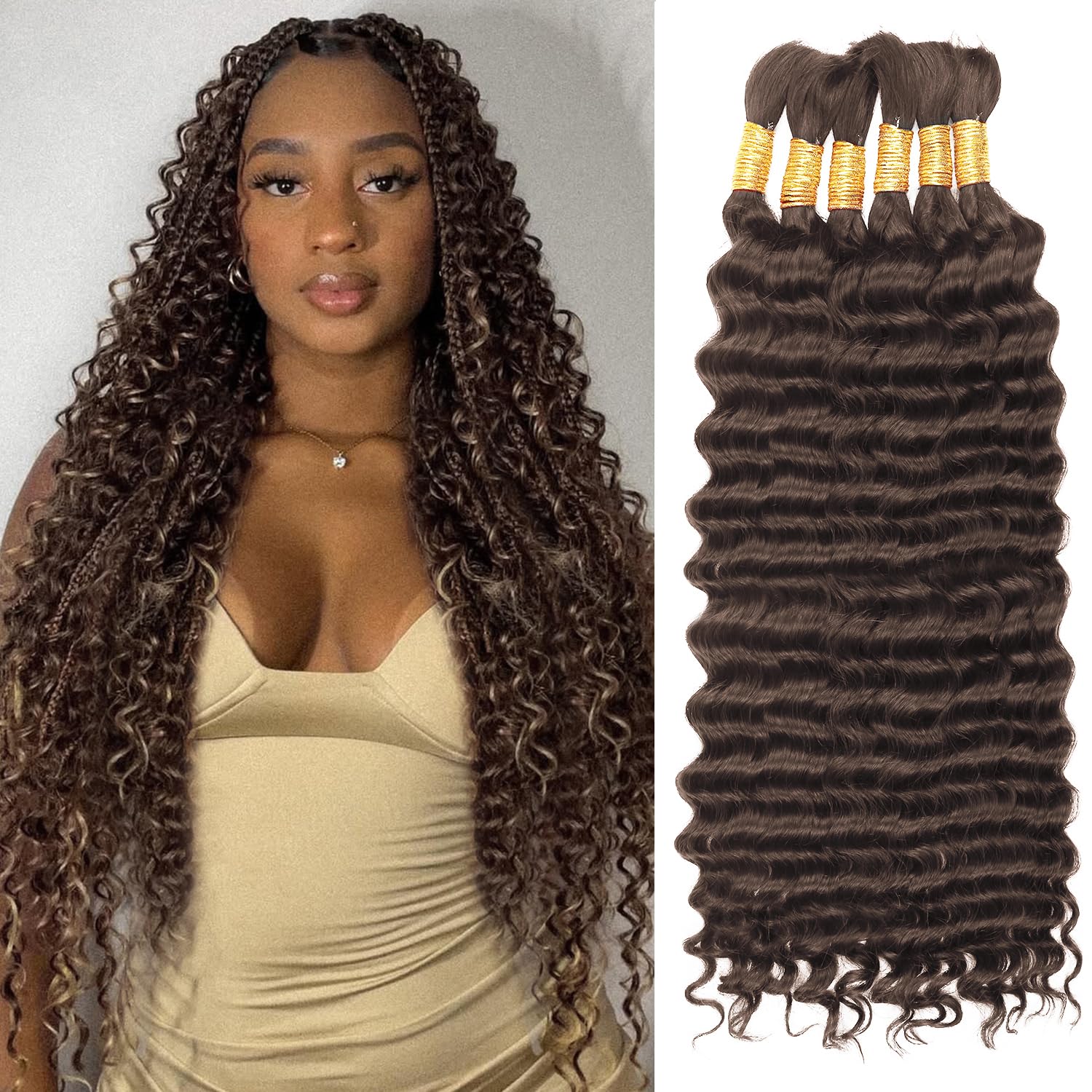 Chocolate Brown Human Braiding Hair for Stunning Boho Styles