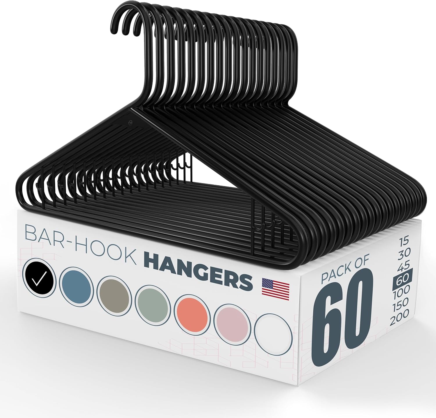 Neaties Plastic Hangers 50 Pack for Dresses, Shirts, and More
