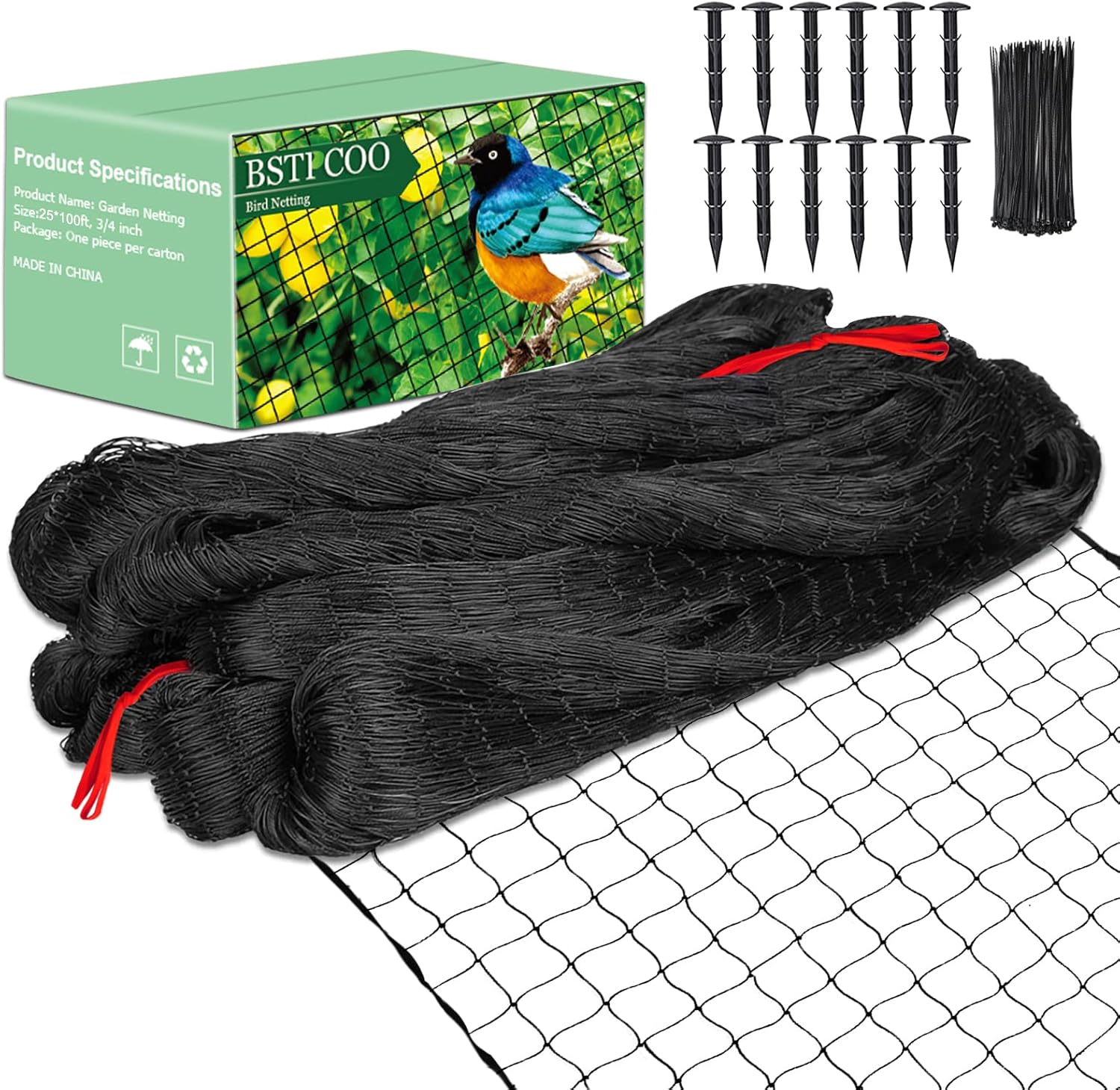 Heavy Duty Bird Netting 25ftx100ft for Poultry and Garden Use