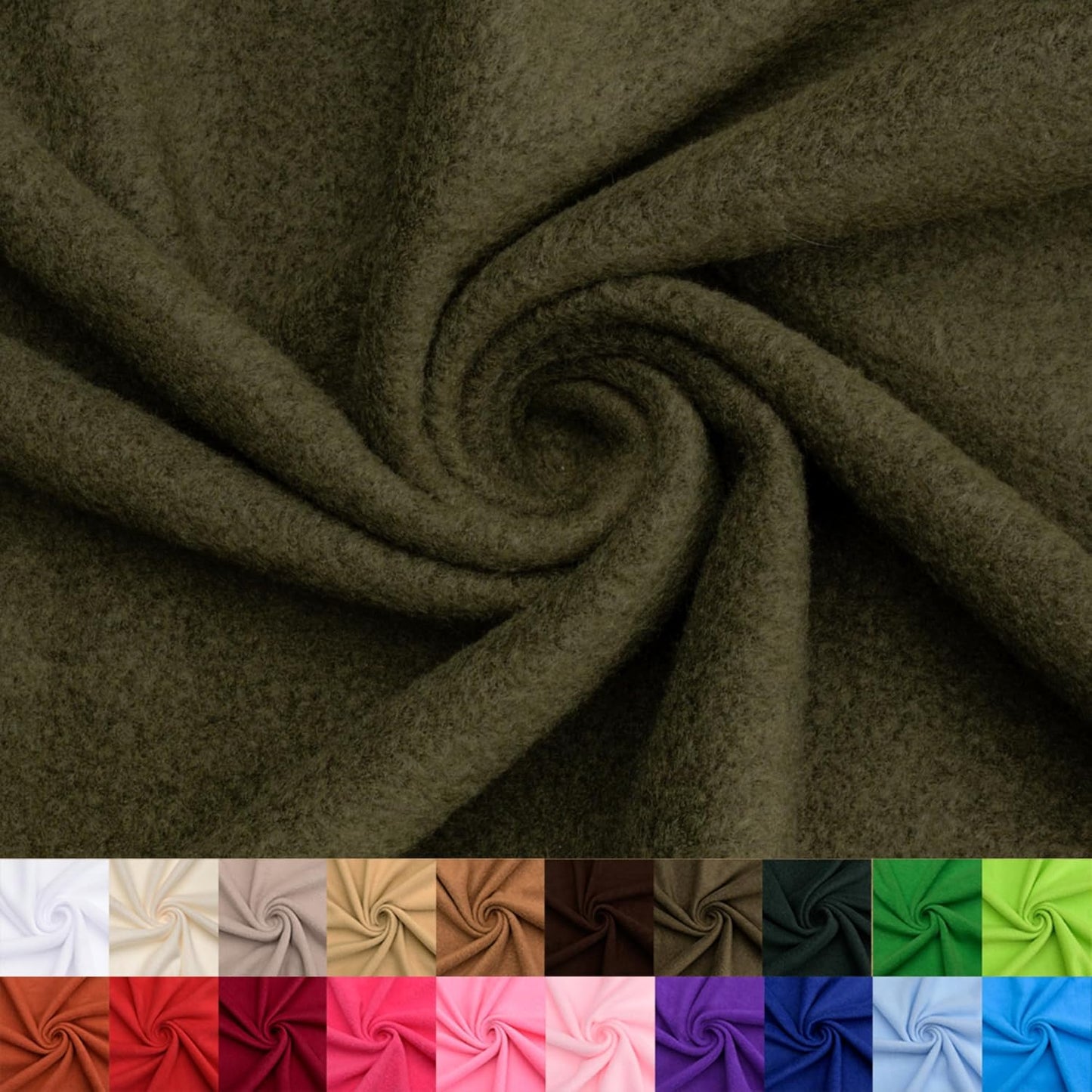 Olive Solid Fleece Fabric - 10 Yards Bolt for Sewing Projects