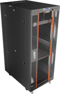 42U Server Rack Cabinet with Locking Glass Door and Cooling Fans