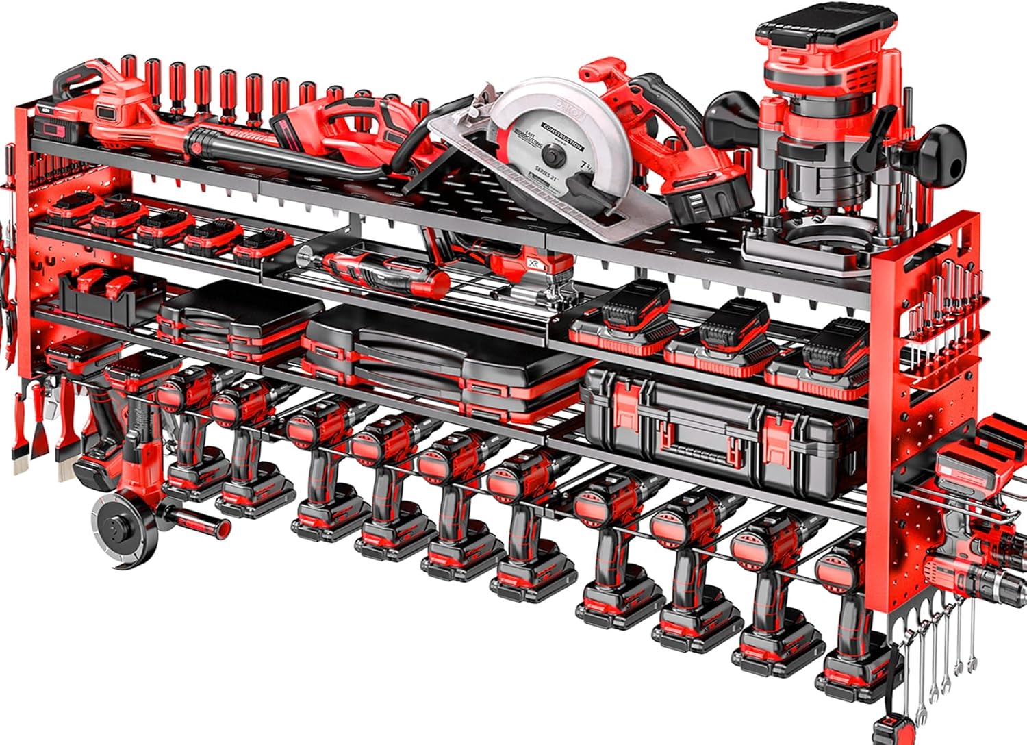 49.8in Large Power Tool Organizer Wall Mount for Garage Storage