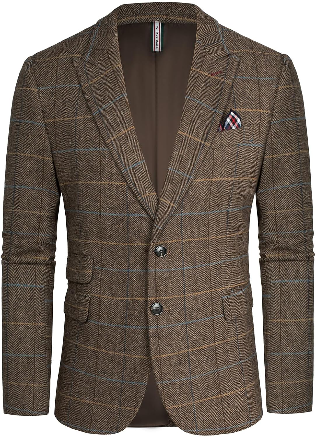 Men's Tweed Blazer Wool Herringbone Sport Coat Vintage Style