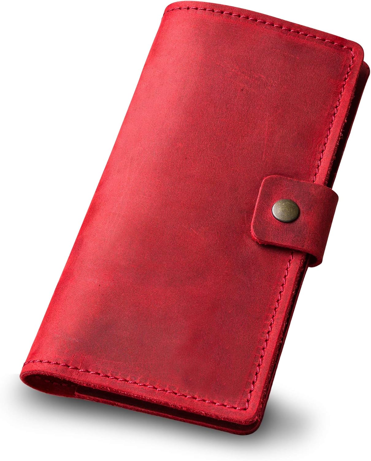 Handmade Minimalist Checkbook Cover in Distressed Leather