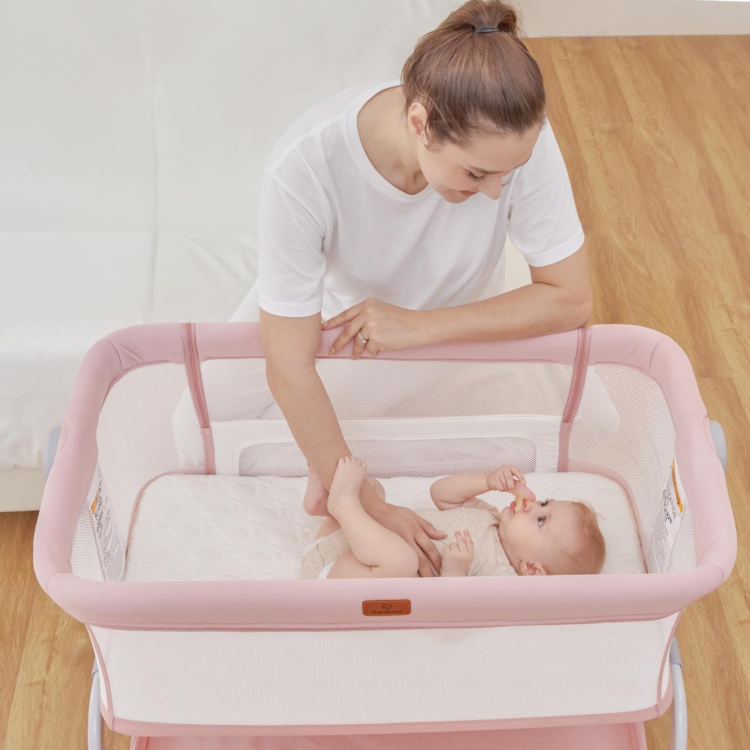 BabyBond Baby Bassinet 3 in 1 Bedside Sleeper for Infants